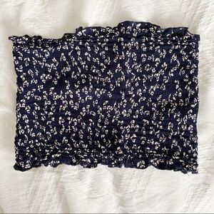 Brandy Melville Navy Floral Tube Top- One Size